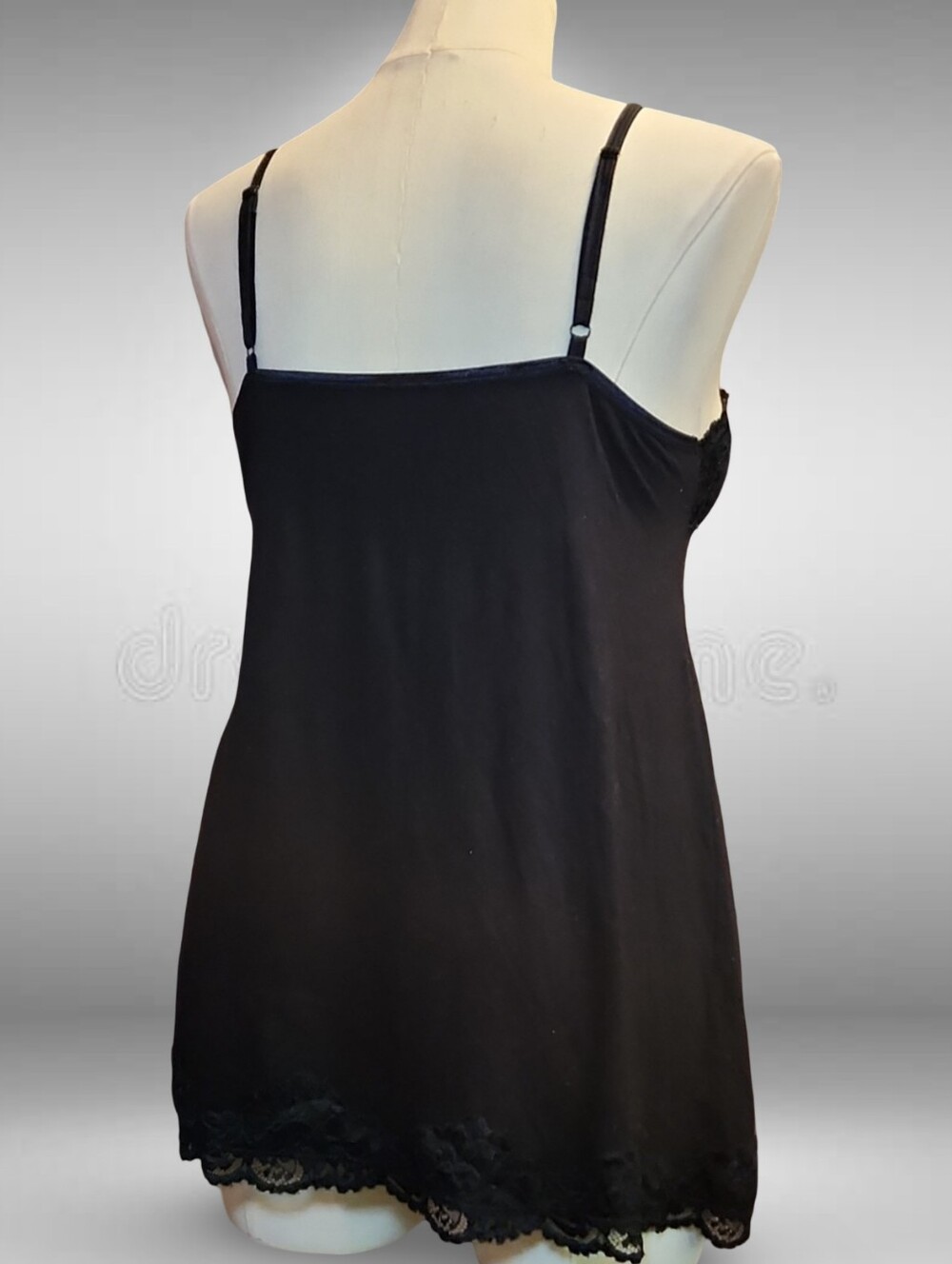 Lane Bryant Plus Black Lace Shaping Camisole 18/20 Adjustable Strap Rayon Blend - Picture 6 of 8